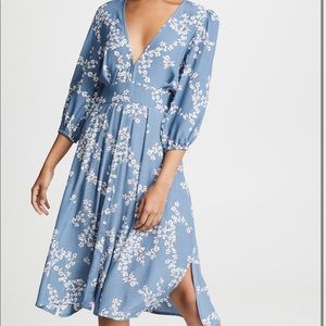 Faithfull the Brand Chloe Midi Dress Blue